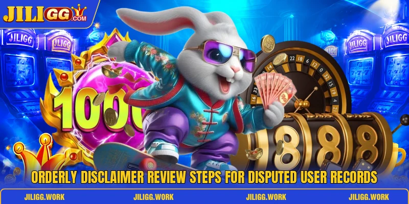 Orderly disclaimer review steps for disputed user records