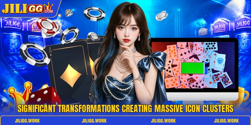 Significant transformations creating massive icon clusters Significant transformations creating massive icon clusters